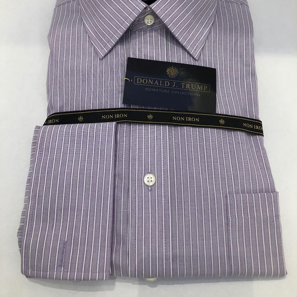 DONALD J. TRUMP SIGNATURE COLLECTION FINE COTTON DRESS SHIRT SIZE 17 34/35 - Picture 2 of 3